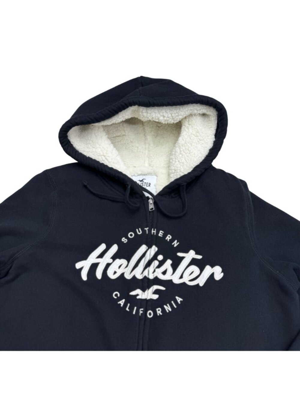 Hollister Southern California Women's Sherpa-Lined Full-Zip Hoodie Jacket, Sz L - Picture 4 of 8